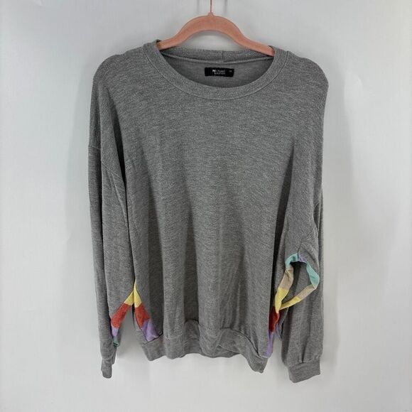 Michael Lauren Tops - Michael Lauren womens gray preowned soft rainbow crew neck sweatshirt XSmall